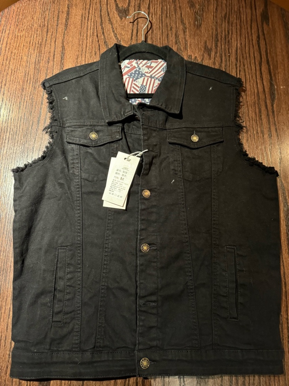 Men's Black Sleeveless Denim Vest - Modern Cut